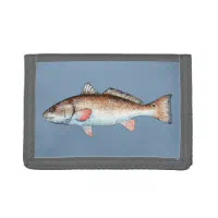 Redfish on Blue Tri-fold Wallet