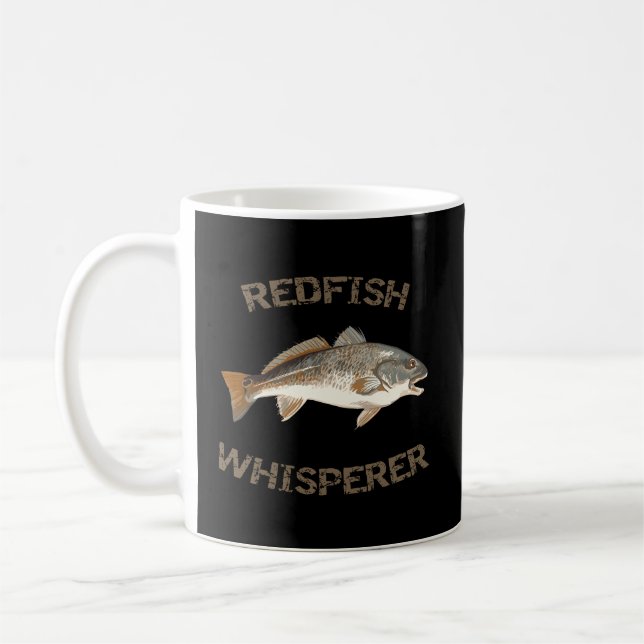 Redfish Whisperer Red Drum Fish Redfish Coffee Mug (Left)