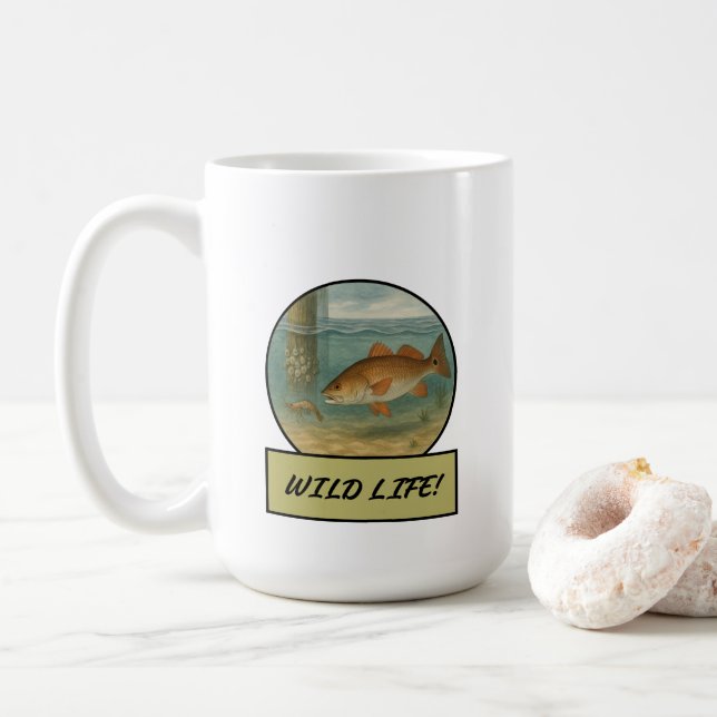 Redfish White Kitchen Mug (With Donut)