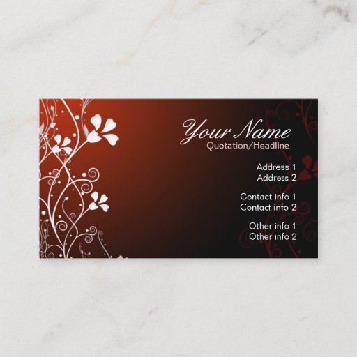 Customizable RedFlorali Business Card