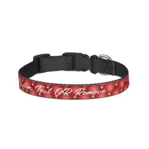 RedGold Diamond Tufted Custom Text Pet Collar