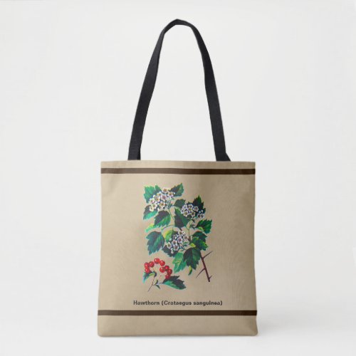 Redhaw Hawthorn On Old Paper Tote Bag