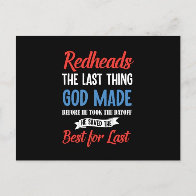 Redhead Are The Best Red Hair Ginger Redheads Gift Postcard (Front)