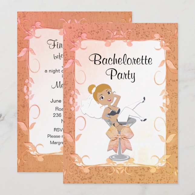 RedHead Bachelorette Party Invitation (Front/Back)
