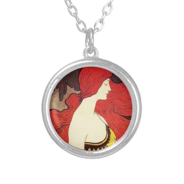Redhead Beauty Necklace Round Pendant (Front)