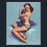Redhead Beauty Pin Up Poster<br><div class="desc">Vintage pinup. Very high resolution image direct from the original canvas oil painting.</div>