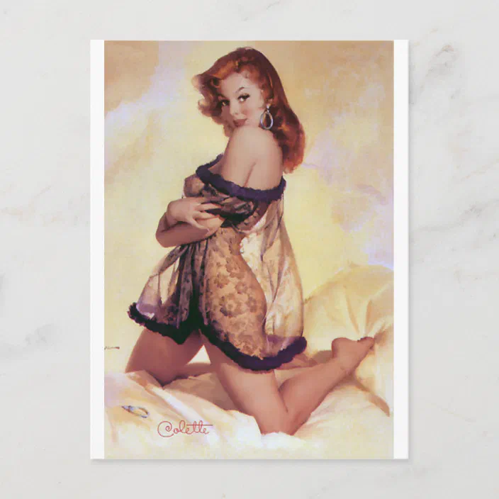 1940s Pin-Up Girl Beautiful Redhead Picture Poster Print Vintage Pin Up 