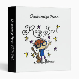 Redhead Boy Rock Star 3 Ring Binder