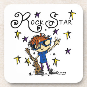 Redhead Boy Rock Star Beverage Coaster