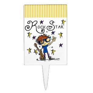 Redhead Boy Rock Star Cake Topper