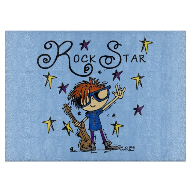 Redhead Boy Rock Star Cutting Board (Front)