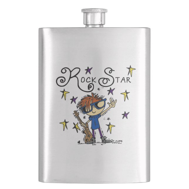 Redhead Boy Rock Star Hip Flask (Front)