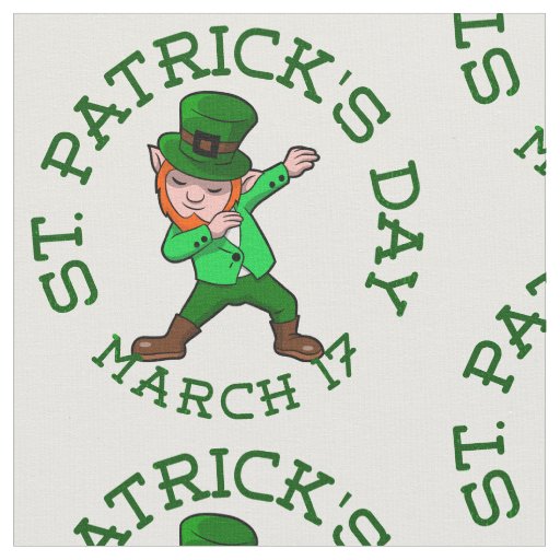 redhead dabbing leprechaun fabric