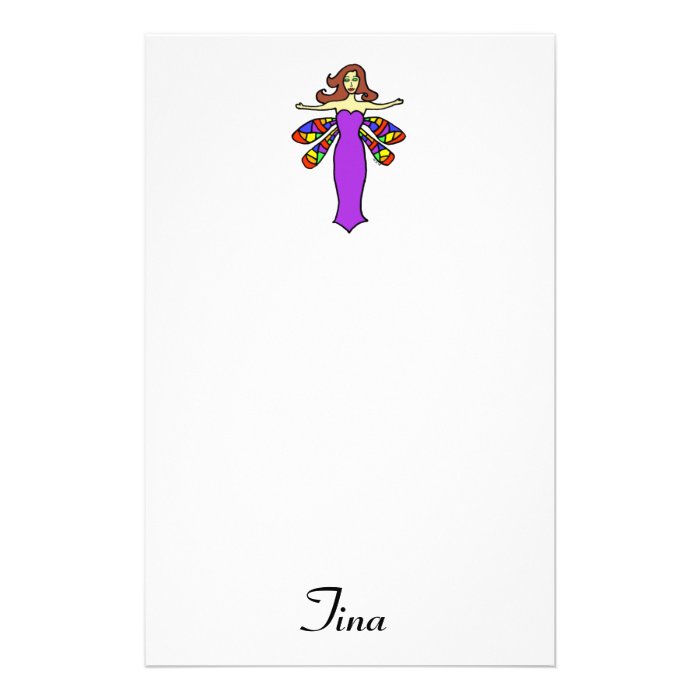 Redhead Dragonfly Fairy Stationery Design