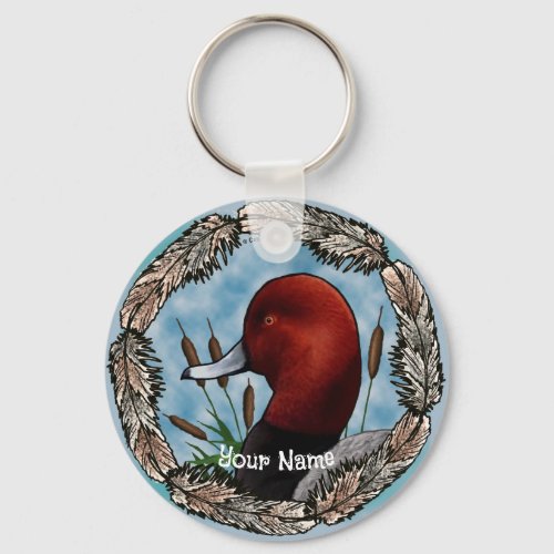 RedHead Duck Head custom name  Keychain