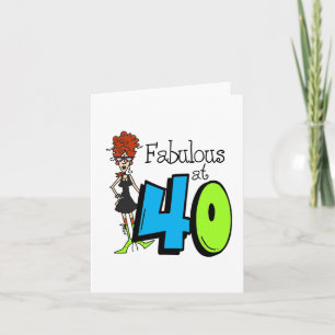 Redhead Fabulous at 40 Birthday Card