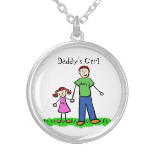 Redhead Family Father Daughter Custom Art Necklace
