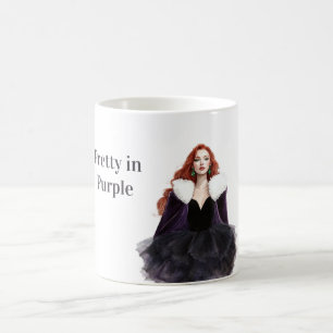 Redhead Female Pretty in Purple Dress Coffee Mug