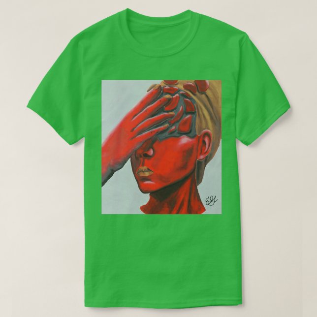 Redhead Float Oil Pastel Portrait T-Shirt (Design Front)