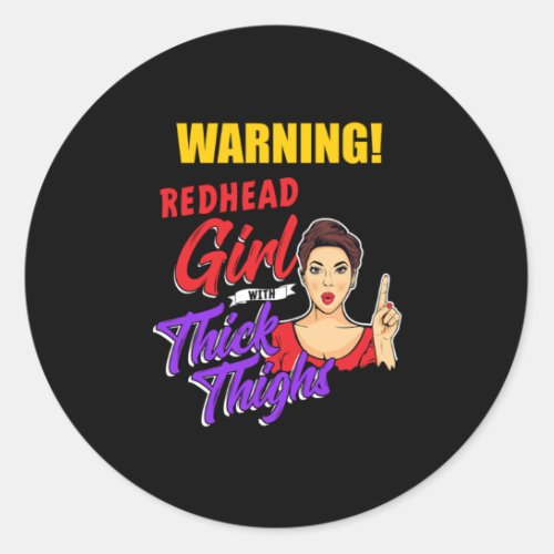 Redhead Girl Freckles Red Hair Redheads Ginger Gif Classic Round Sticker