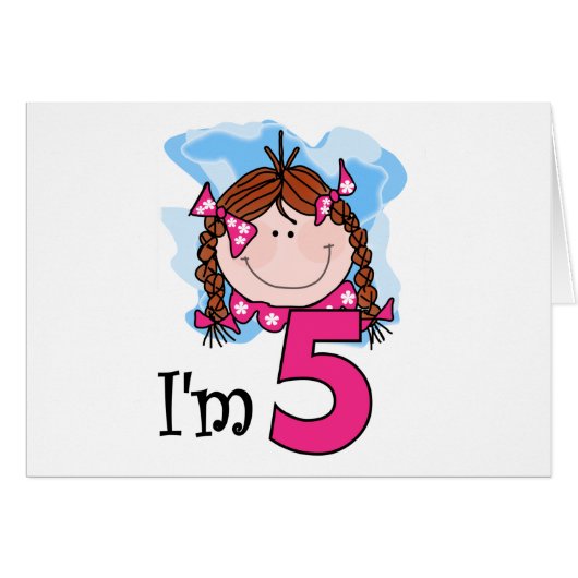 Redhead Girl I'm Five Cards (Front Horizontal)
