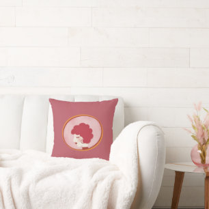 Redhead Girl in the Mirror Throw Pillow