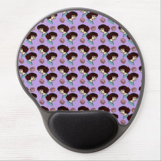 redhead girl pattern lilac gel mouse pad