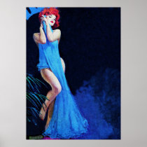 Redhead Girl Striptease Vintage Pulp Cover Art