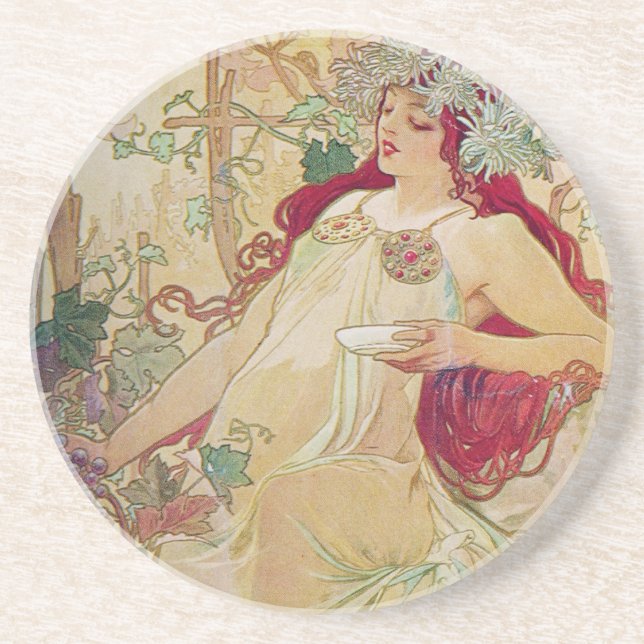 Redhead Goddess Drink Coaster (Front)