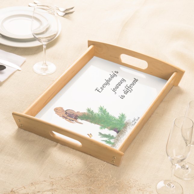 Redhead Hiker Backpack Pinup Girl Serving Tray (Front)