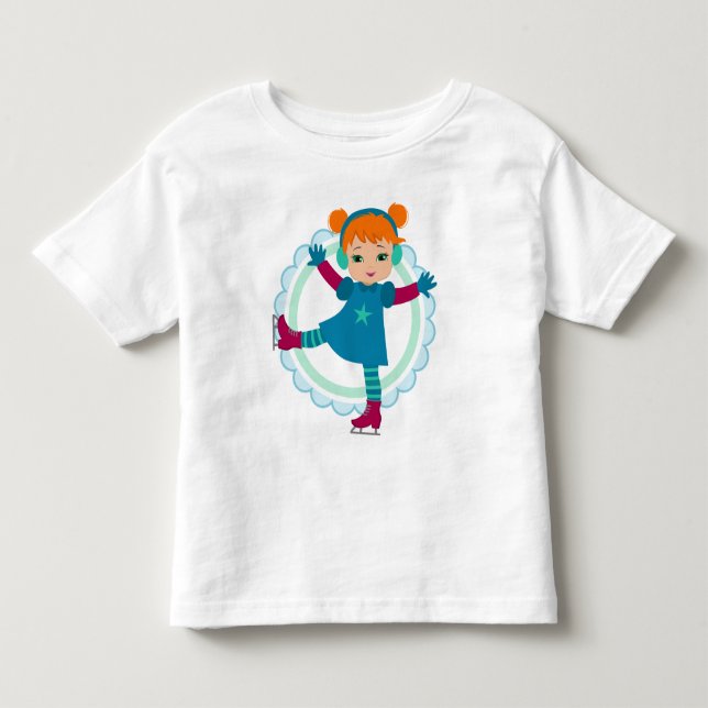 Redhead Ice Skater - Winter Sports Skating Toddler T-shirt (Front)