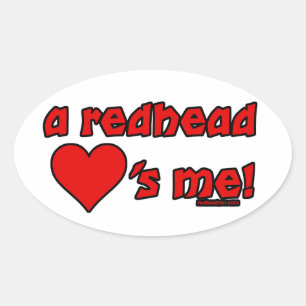 Redhead Loves Me Oval Sticker