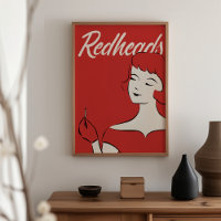 Redhead Matchbox Art Print – Retro Vintage Wall Dé