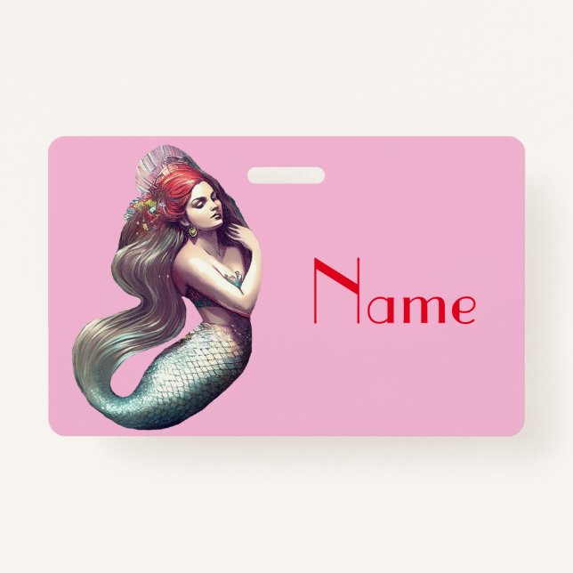 Redhead Mermaid Beauty Thunder_Cove Badge (Front)