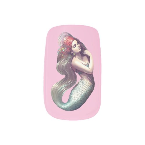 Redhead Mermaid Beauty Thunder_Cove Minx Nail Art