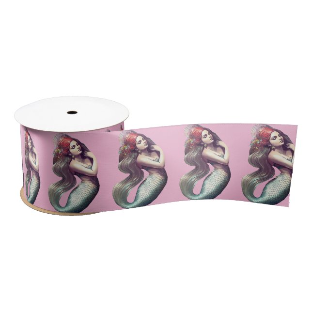 Redhead Mermaid Beauty Thunder_Cove Satin Ribbon (Spool)