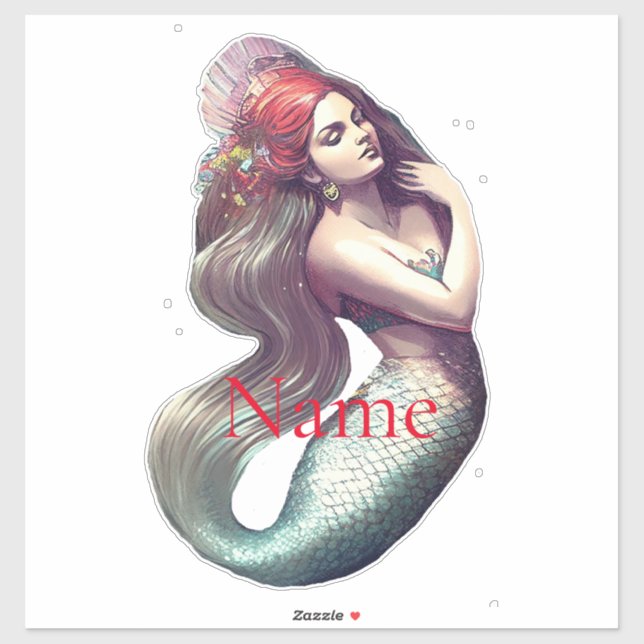 Redhead Mermaid Beauty Thunder_Cove  Sticker (Sheet)