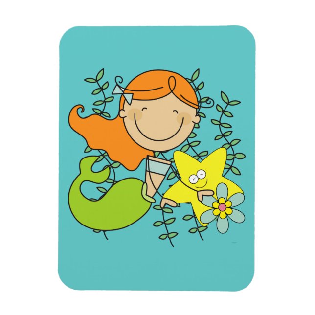 Redhead Mermaid Magnet (Vertical)