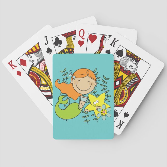 Redhead Mermaid Poker Cards (Back)