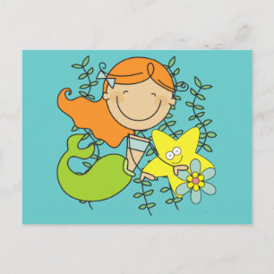 Redhead Mermaid Postcard