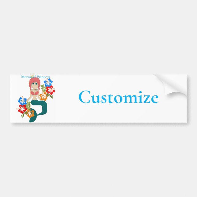 Redhead Mermaid Princess Thunder_Cove Bumper Sticker (Front)