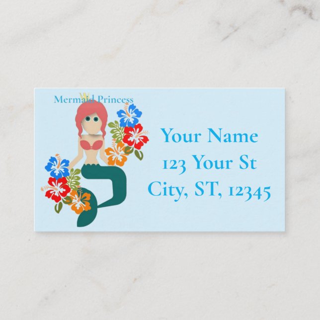 Redhead Mermaid Princess Thunder_Cove Business Card (Back)