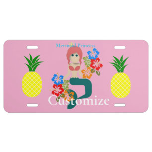 Redhead Mermaid Princess Thunder_Cove License Plate