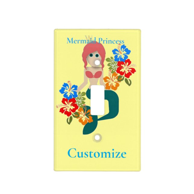 Redhead Mermaid Princess Thunder_Cove Light Switch Cover (Front)