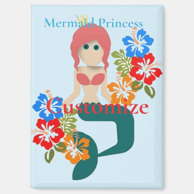 Redhead Mermaid Princess Thunder_Cove Magnet (Front)