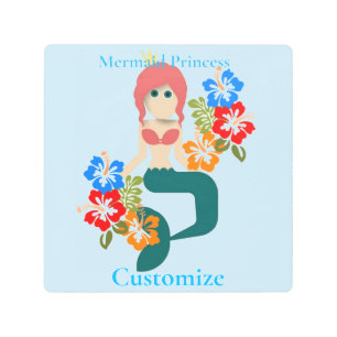 Redhead Mermaid Princess Thunder_Cove Metal Print