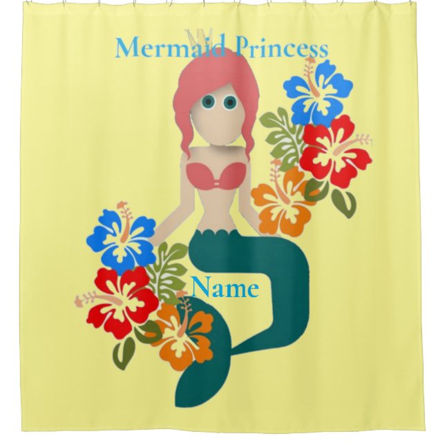 Redhead Mermaid Princess Thunder_Cove Shower Curtain (Front)