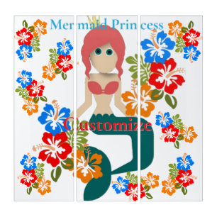 Redhead Mermaid Princess Thunder_Cove Triptych
