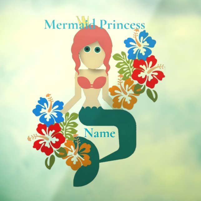 Redhead Mermaid Princess Thunder_Cove Window Cling (Sheet 3)