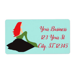 Redhead Mermaid Sitting Thunder_Cove Label